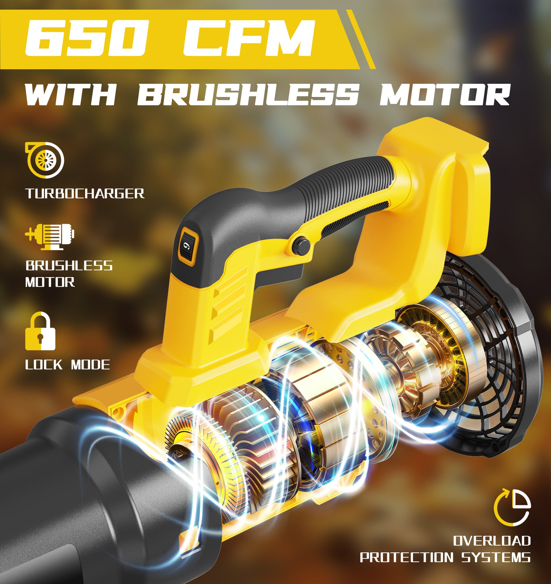 MekiPow Cordless Leaf Blower, Compatible with Dewalt 20V Max Battery (Battery Not Included)