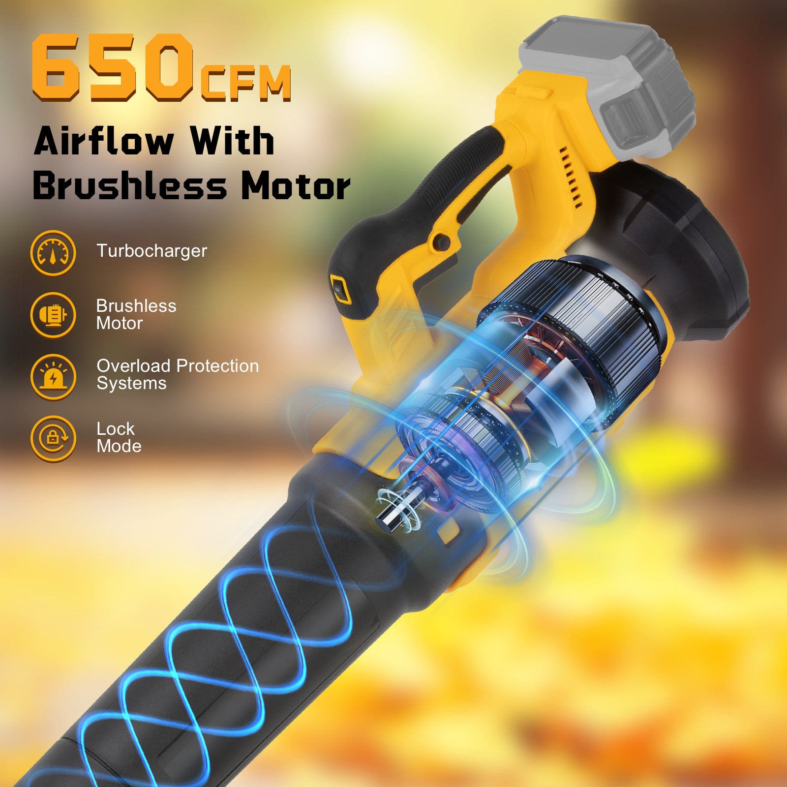 MekiPow Cordless Leaf Blower, Compatible with Dewalt 20V Max Battery (Battery Not Included)