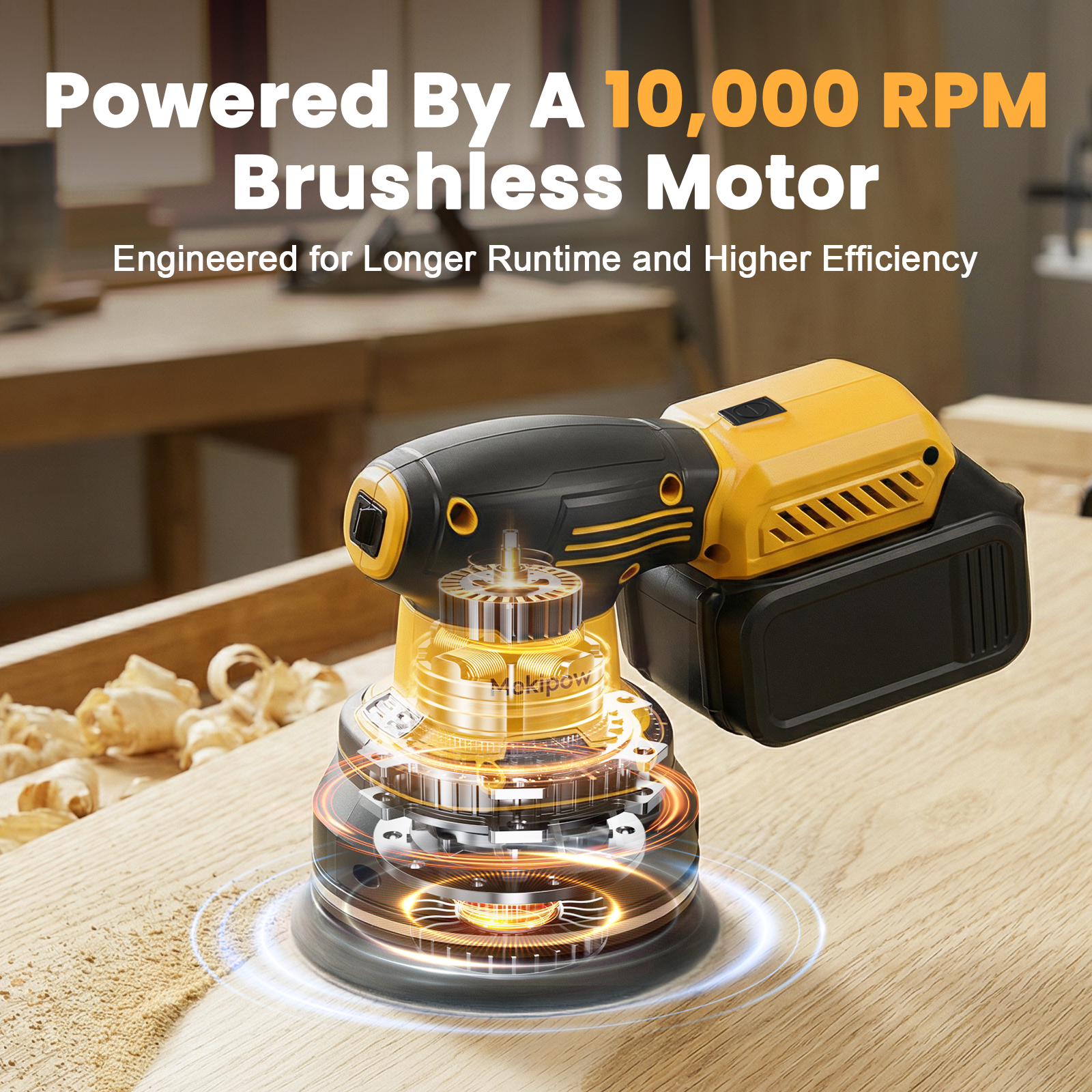 Cordless Brushless Random Orbital Sander, Compatible with Dewalt 20V Battery (Battery Not Included)
