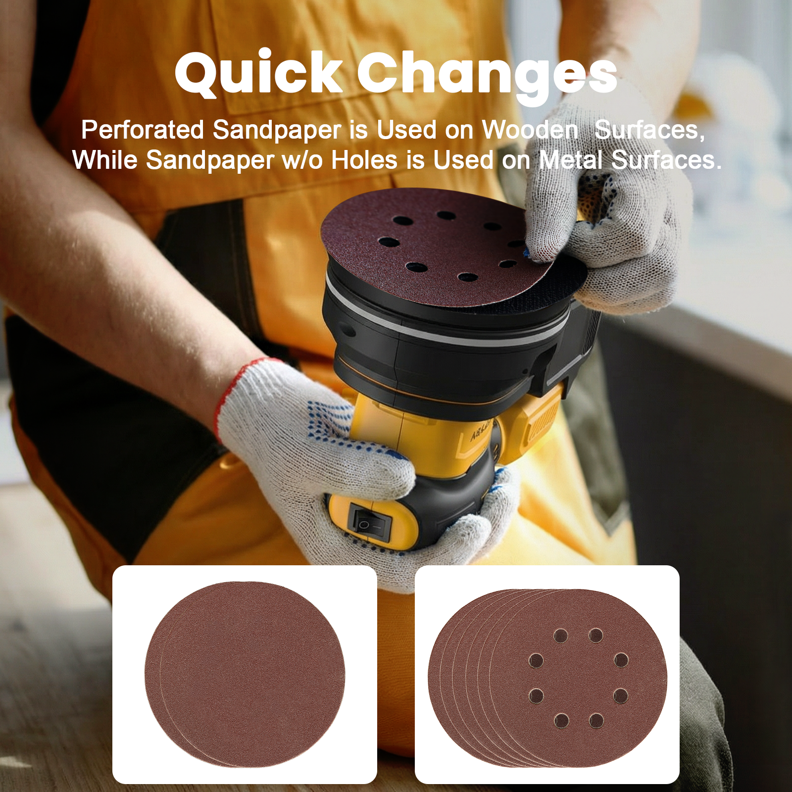 Cordless Brushless Random Orbital Sander, Compatible with Dewalt 20V Battery (Battery Not Included)