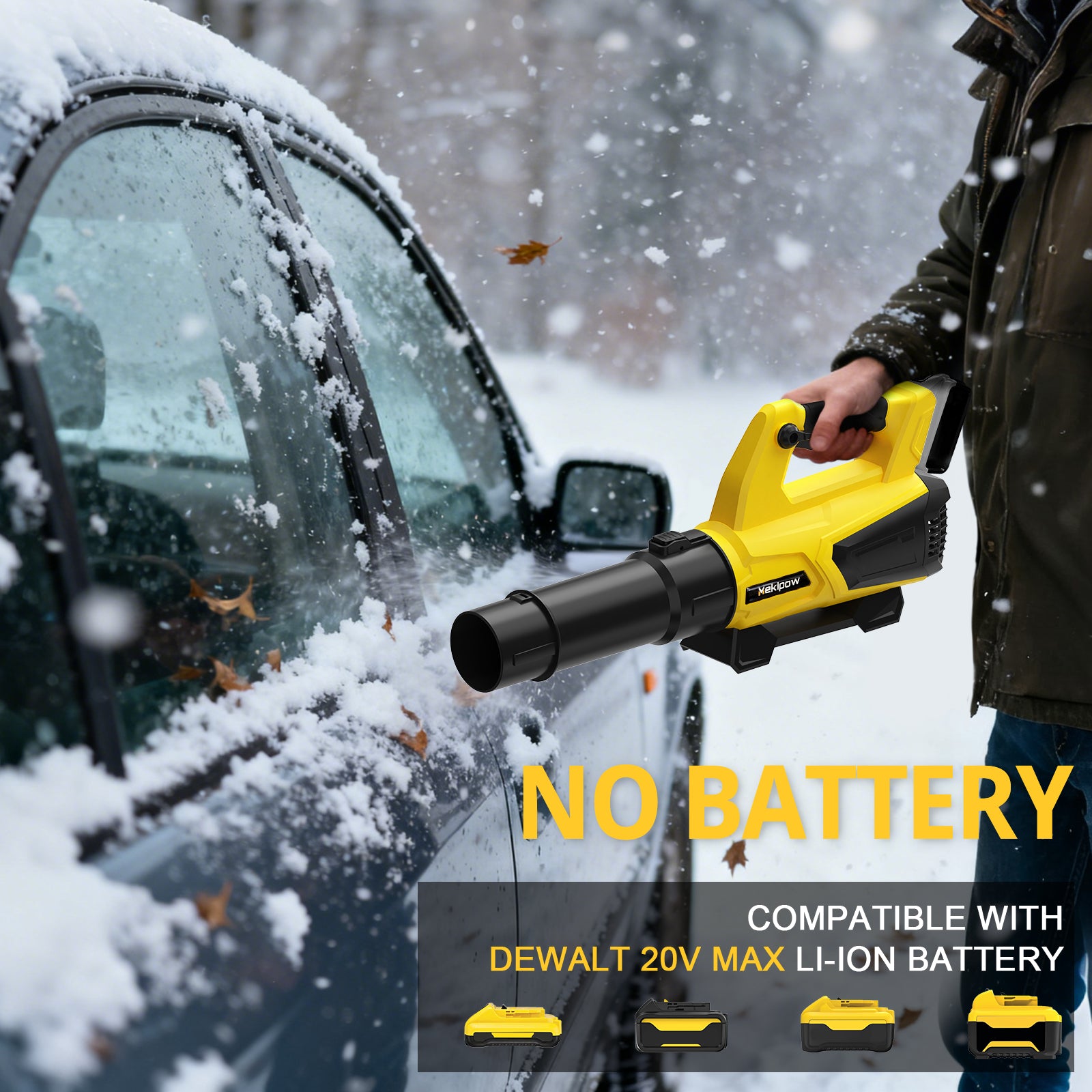 MekiPow Cordless Leaf Blower, Compatible with Dewalt 20V Max Battery 650 CFM Electric Handheld Leaf Blower (Battery Not Included)