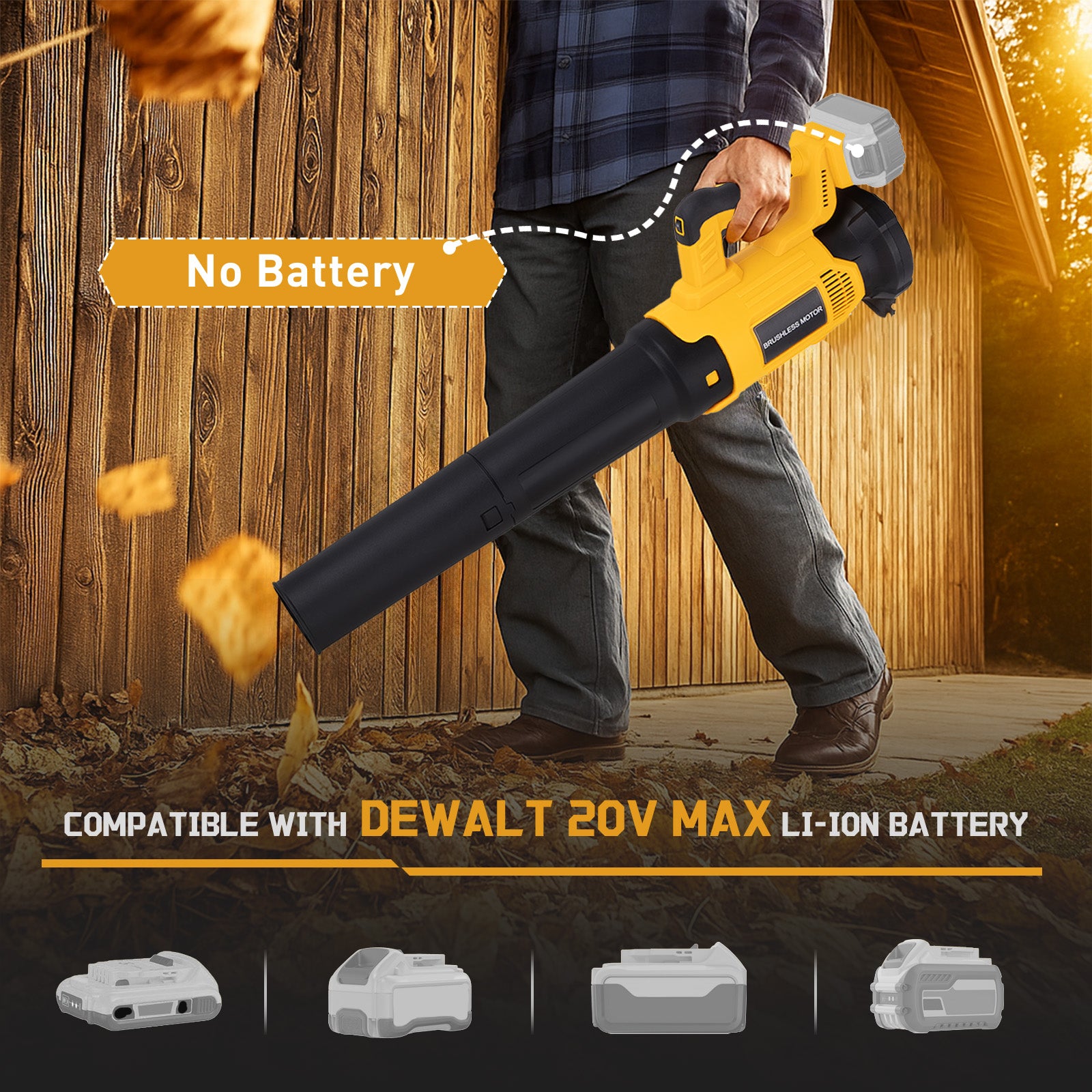 MekiPow Cordless Leaf Blower, Compatible with Dewalt 20V Max Battery (Battery Not Included)