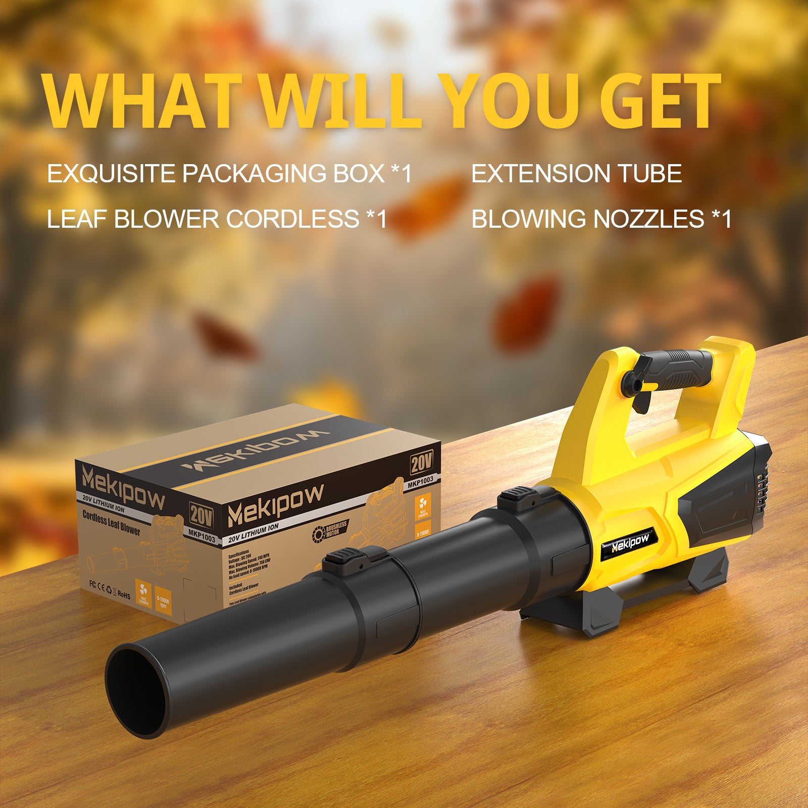 MekiPow Cordless Leaf Blower, Compatible with Dewalt 20V Max Battery 650 CFM Electric Handheld Leaf Blower (Battery Not Included)