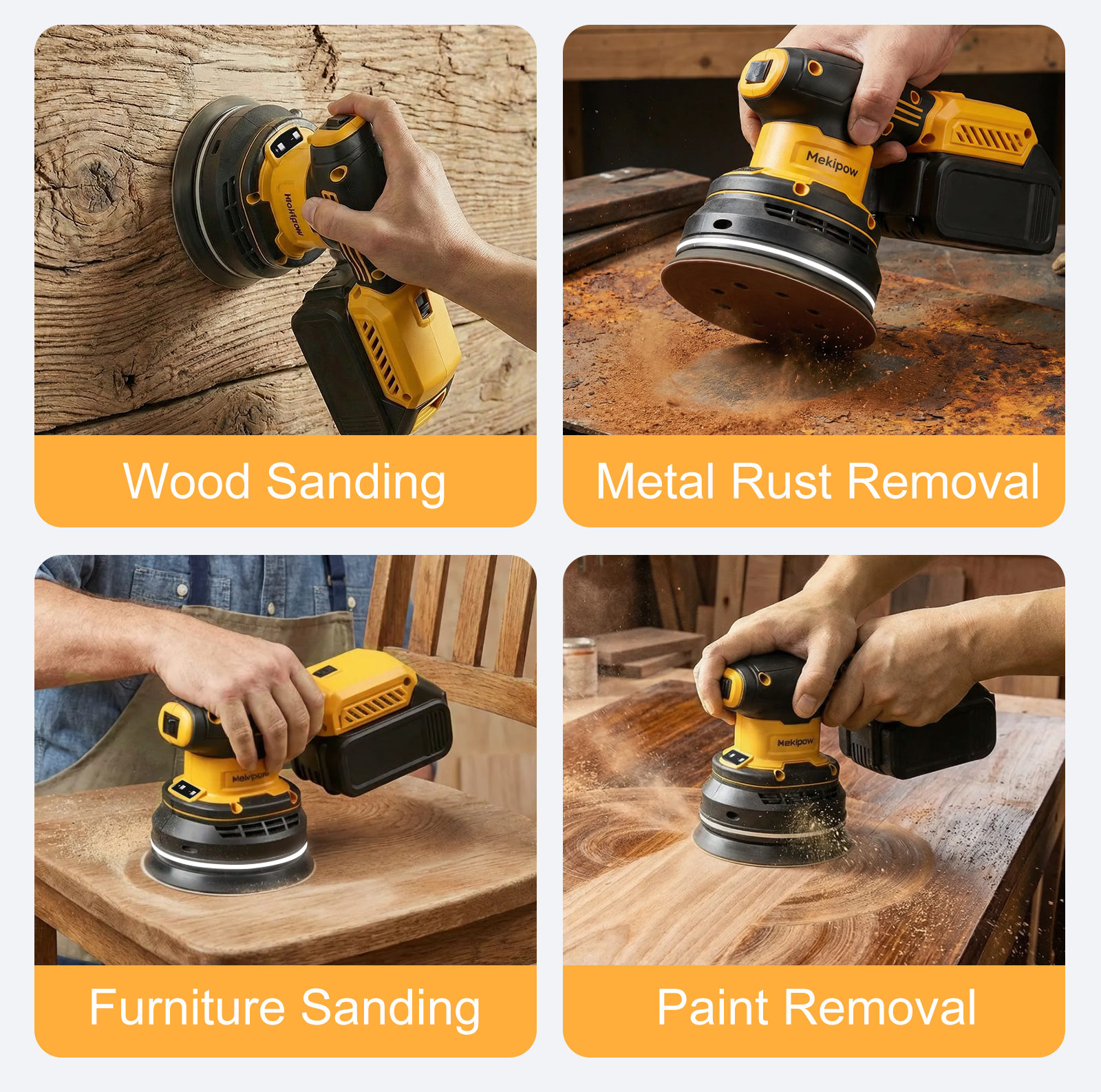 Cordless Brushless Random Orbital Sander, Compatible with Dewalt 20V Battery (Battery Not Included)