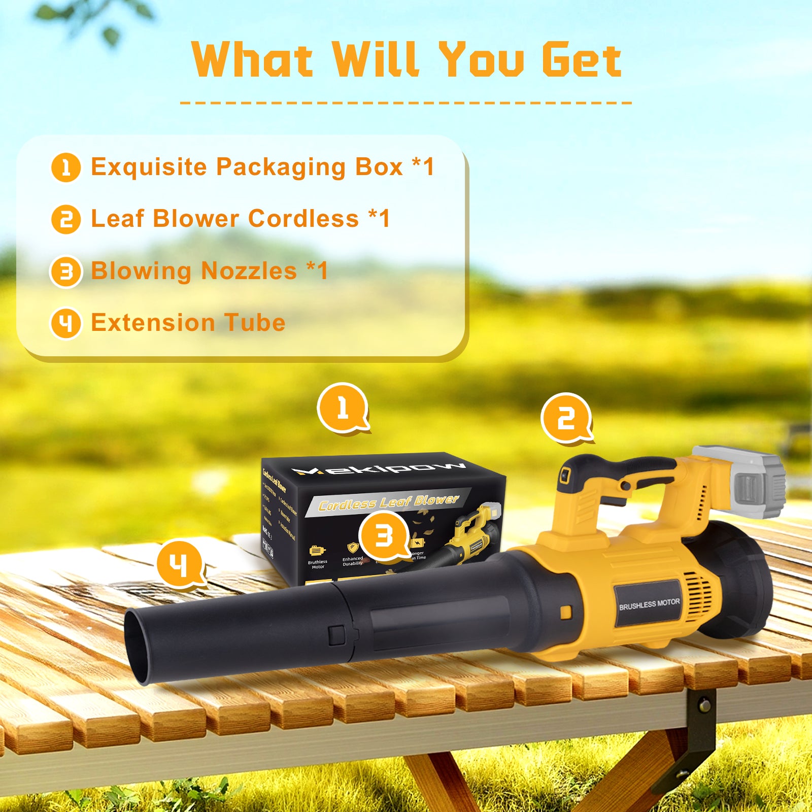 MekiPow Cordless Leaf Blower, Compatible with Dewalt 20V Max Battery (Battery Not Included)