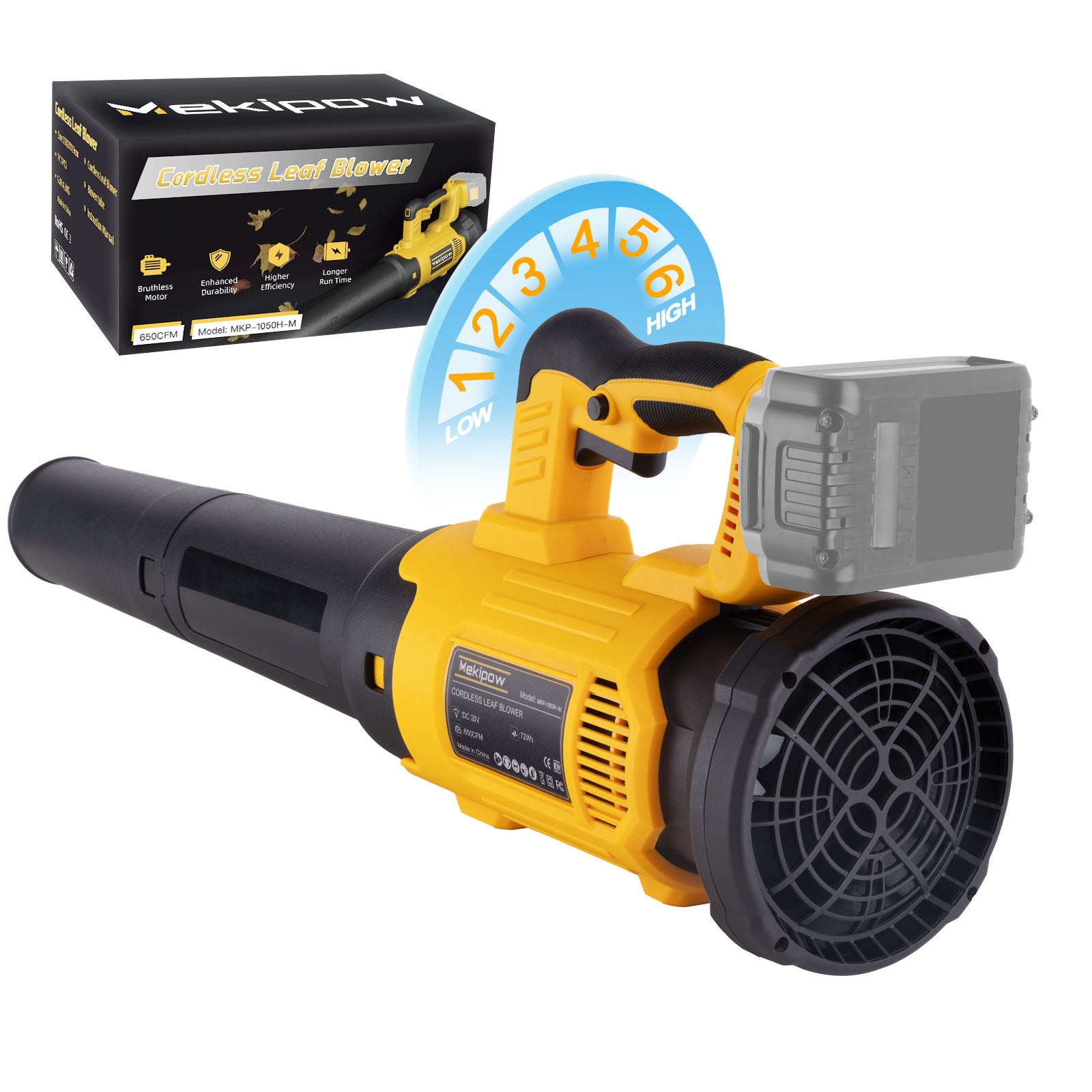 MekiPow Cordless Leaf Blower, Compatible with Dewalt 20V Max Battery (Battery Not Included)