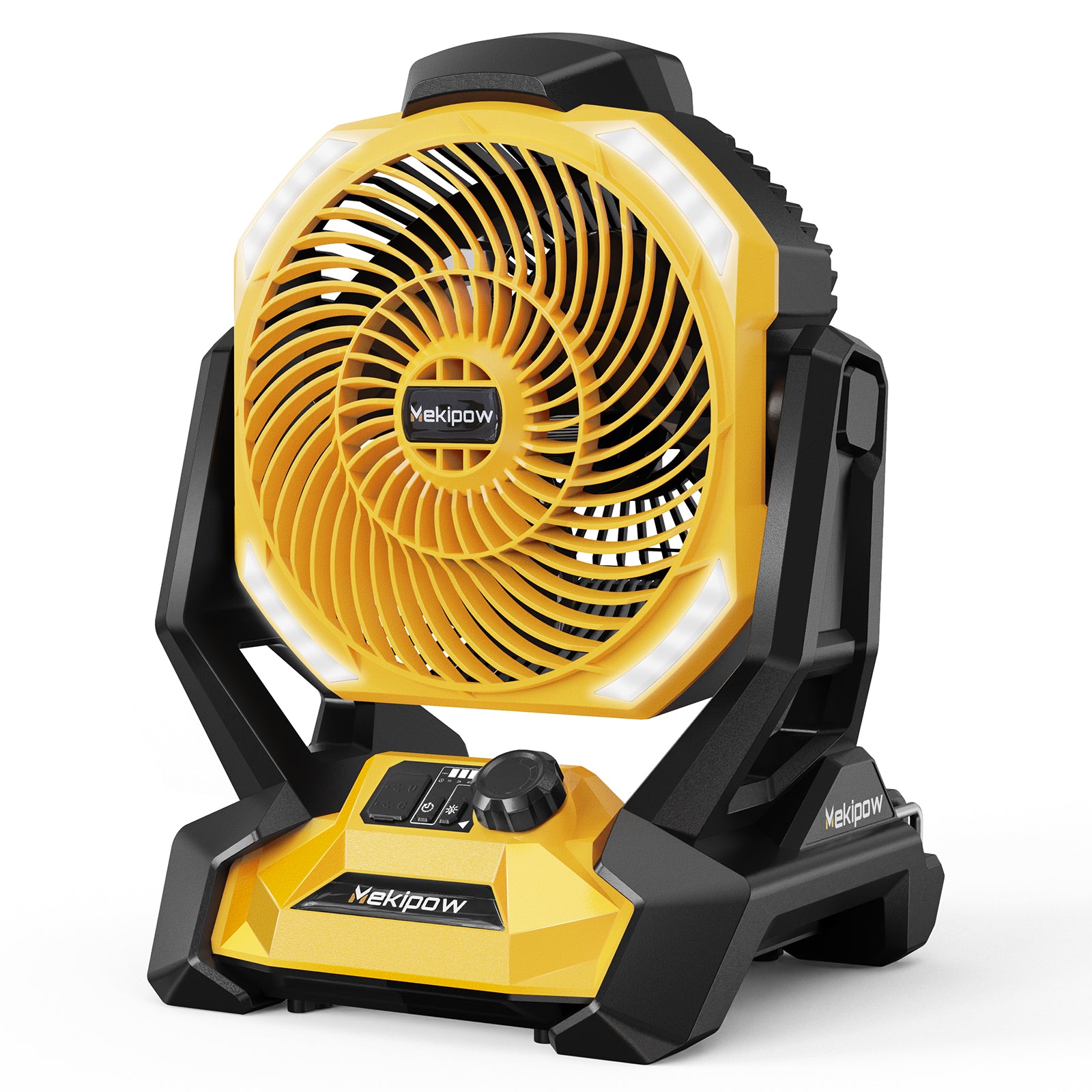 MekiPow Cordless Jobsite Fan, Compatible with DeWalt 20V Battery for Outdoor, Camping, Workshops, Office, RV (Battery Not Included)